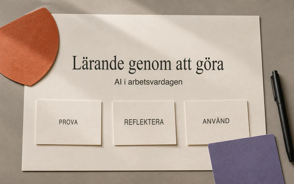 Övningsmaterial för Lärande genom att göra med kort för att prova, reflektera och tillämpa